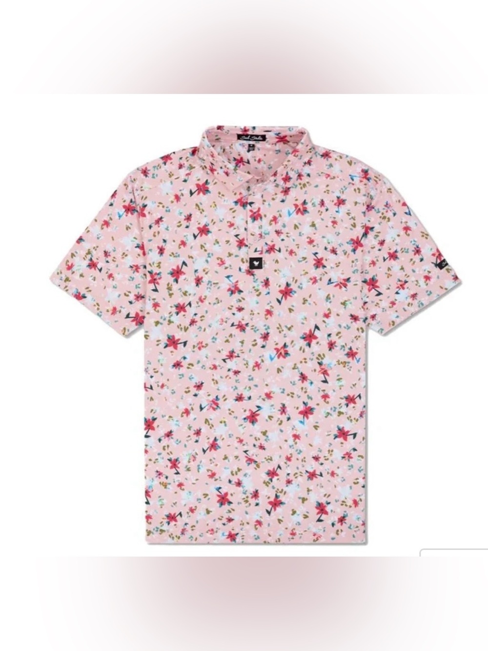 Bad Birdie The Florist Golf Polo Pink Floral XL